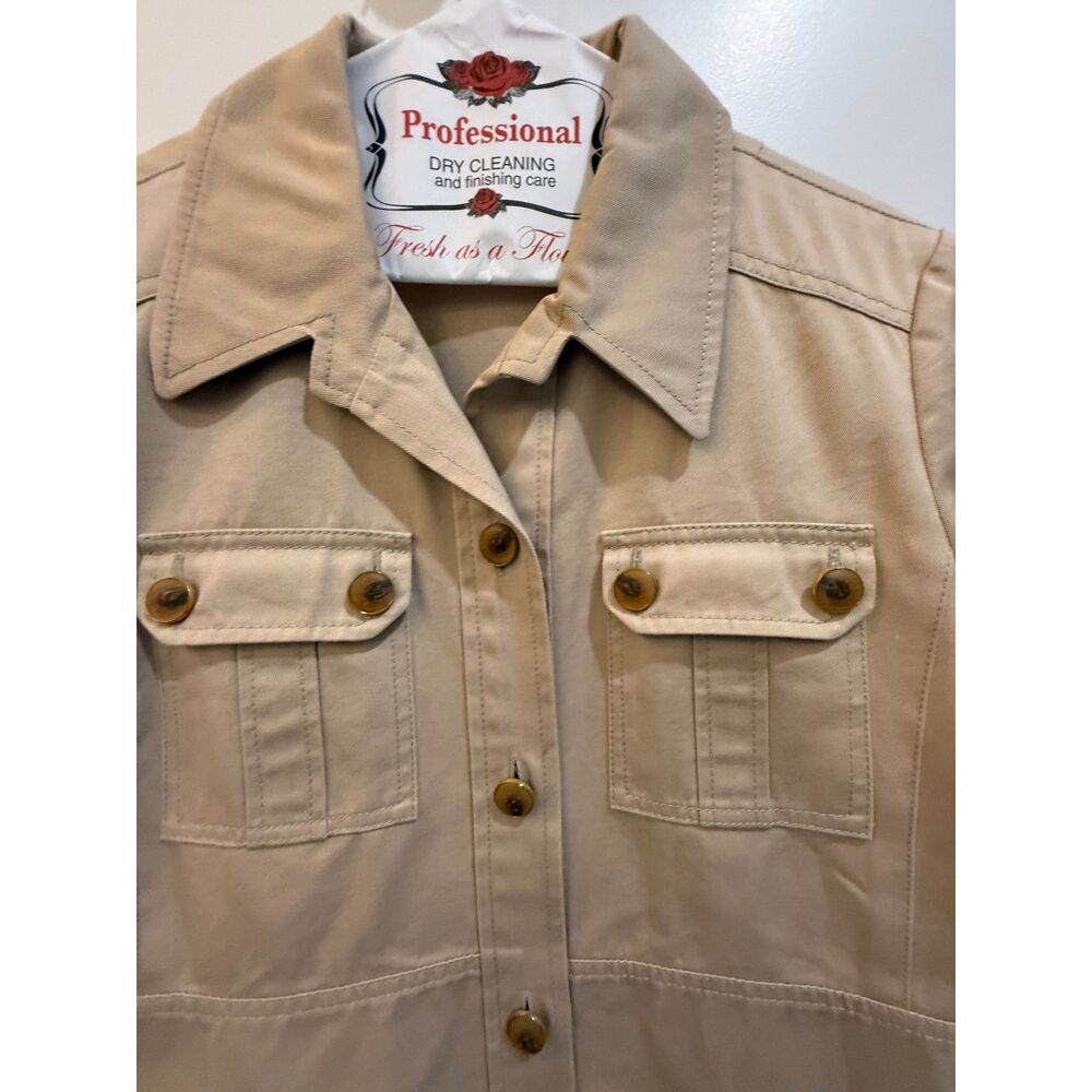 Tory Burch Tan Khaki Safari Utility Shirt Dress Size 2 - Picture 7 of 12